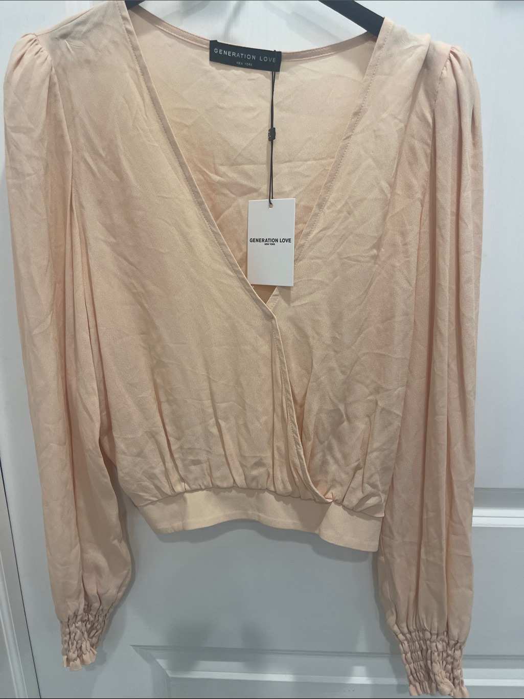 Generation Love Soft Blush Wrap-Front V-Neck Top
